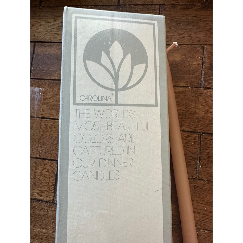 Vintage Carolina Dinner Candles Taper Set Peach Terracotta 12 Inch 6 Count EUC